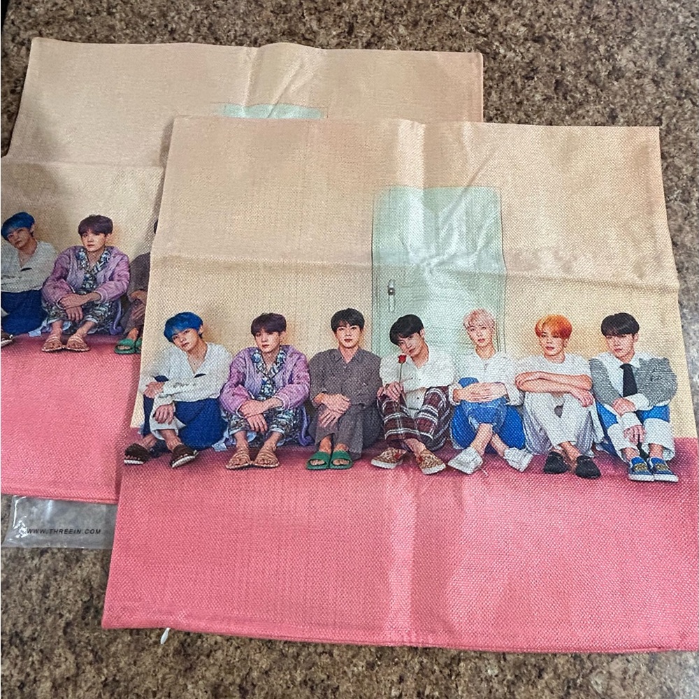 BTS cushion pillow case NEW Set of 2